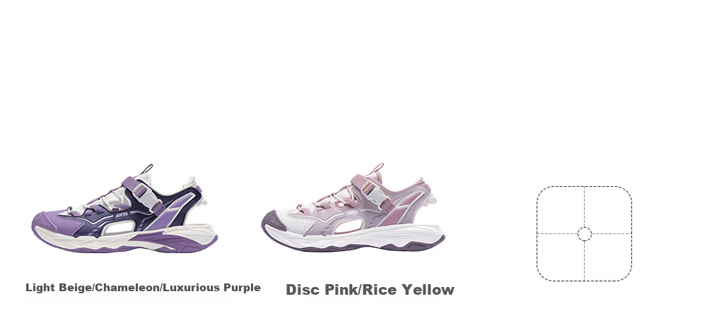 Anta Kids Girls Summer 2026 Breathable Non-Slip Outdoor Closed-Toe Sandals A22626924 35